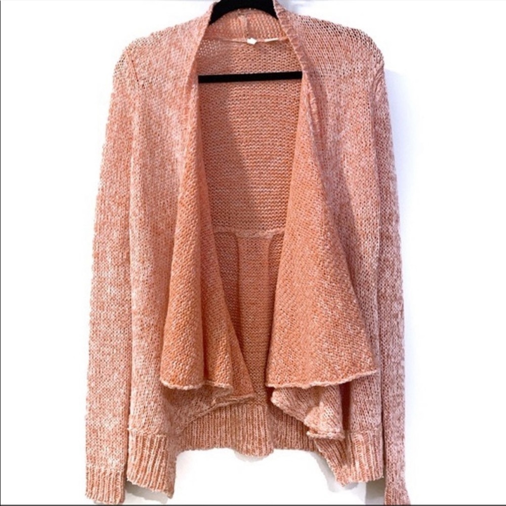 Anthropologie Pink Open-Front Sweater